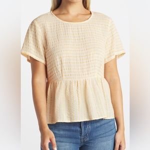 NWT Madison and Berkeley Debra relaxed blouse in pale yellow size large